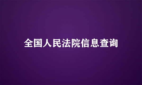 全国人民法院信息查询