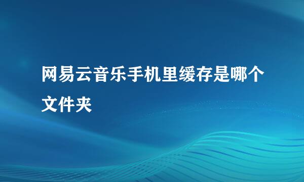 网易云音乐手机里缓存是哪个文件夹
