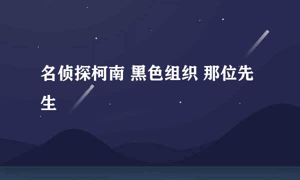 名侦探柯南 黑色组织 那位先生