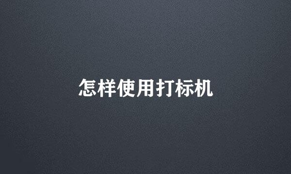 怎样使用打标机
