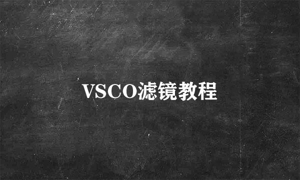 VSCO滤镜教程