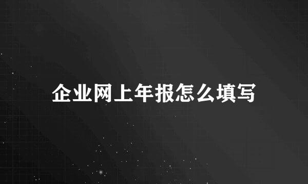企业网上年报怎么填写