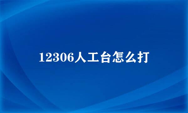 12306人工台怎么打