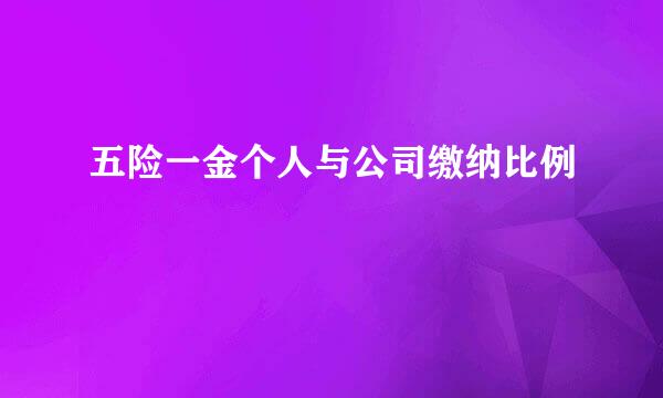 五险一金个人与公司缴纳比例