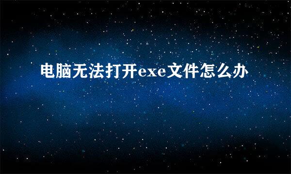 电脑无法打开exe文件怎么办