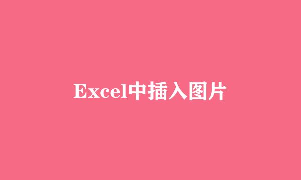 Excel中插入图片