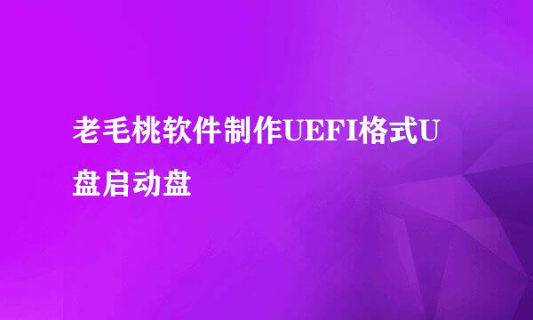 老毛桃软件制作UEFI格式U盘启动盘