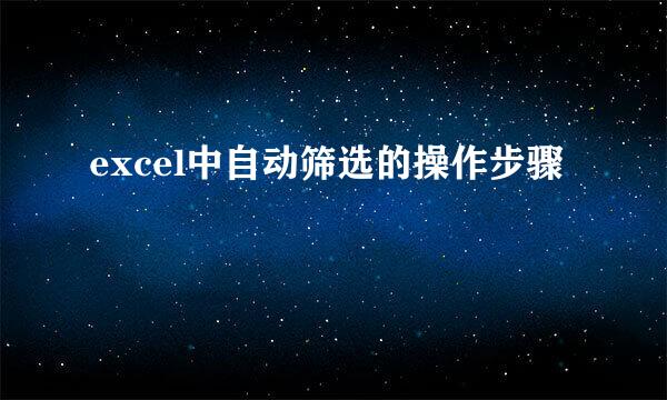 excel中自动筛选的操作步骤