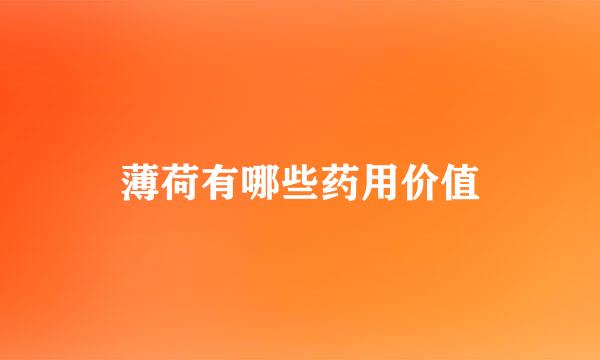 薄荷有哪些药用价值