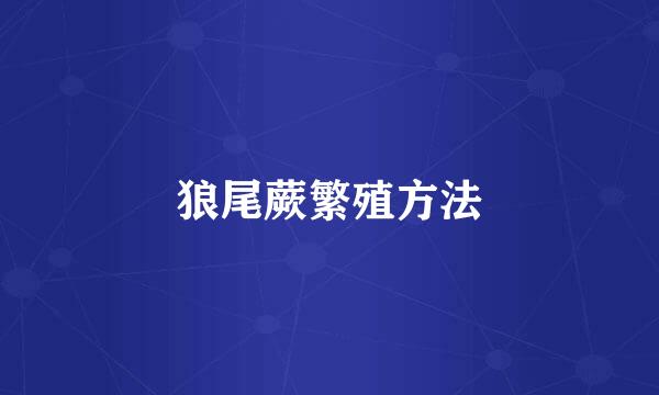狼尾蕨繁殖方法
