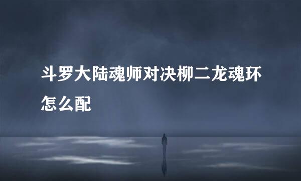 斗罗大陆魂师对决柳二龙魂环怎么配