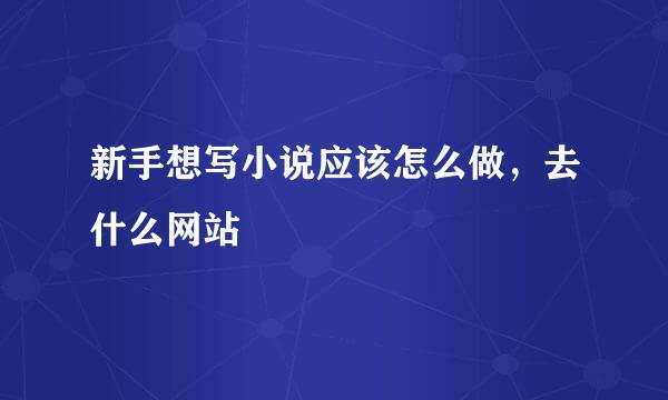 新手想写小说应该怎么做，去什么网站