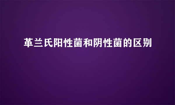 革兰氏阳性菌和阴性菌的区别