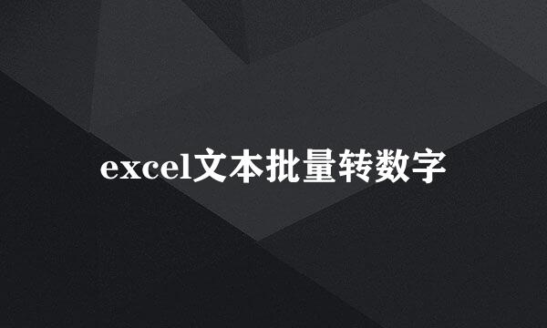 excel文本批量转数字