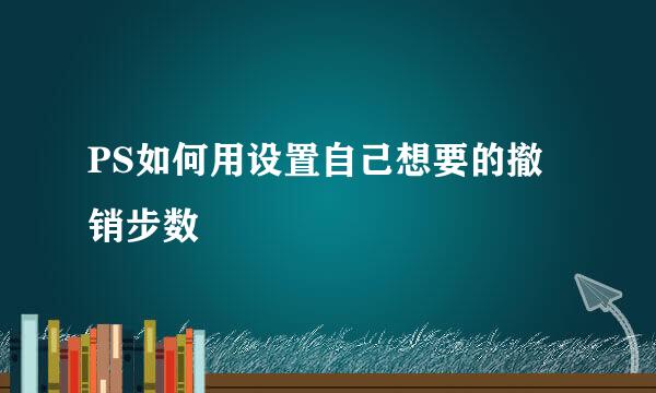 PS如何用设置自己想要的撤销步数