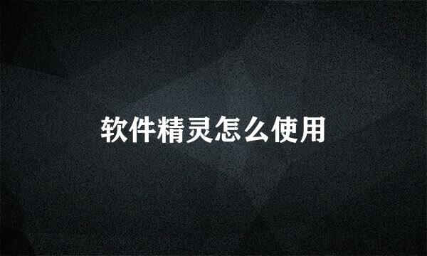软件精灵怎么使用