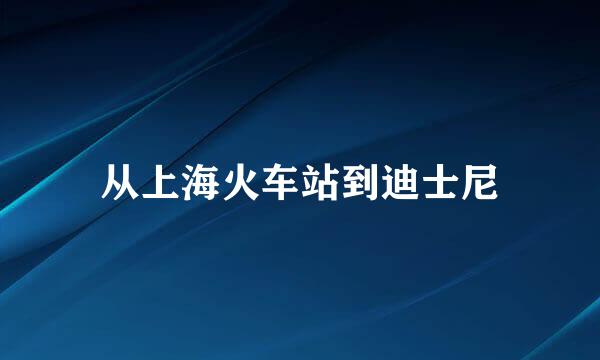 从上海火车站到迪士尼