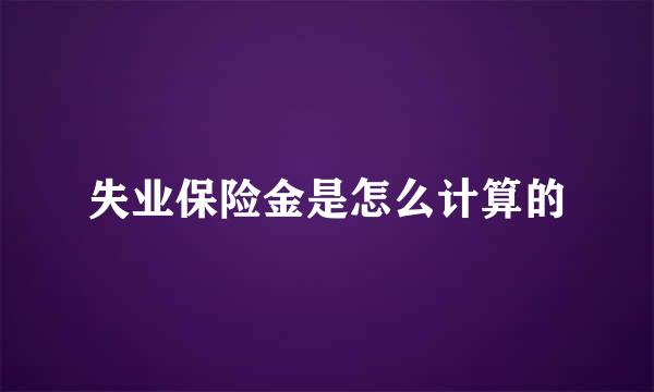 失业保险金是怎么计算的