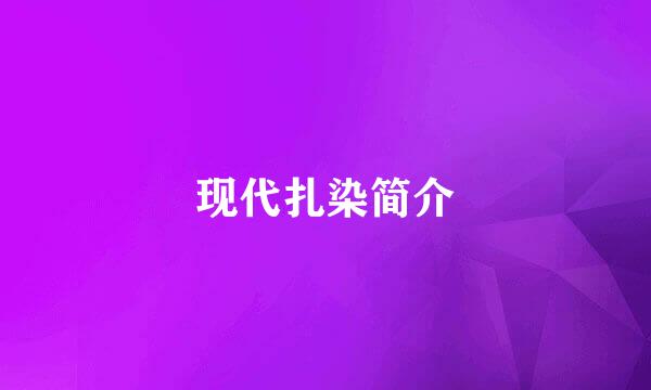 现代扎染简介