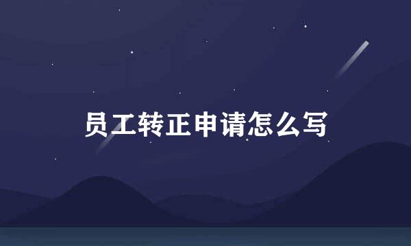 员工转正申请怎么写