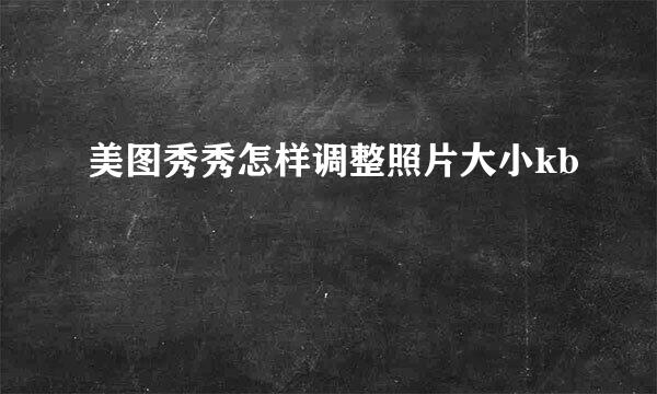 美图秀秀怎样调整照片大小kb