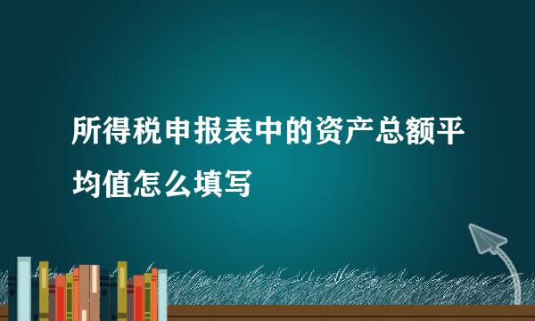 所得税申报表中的资产总额平均值怎么填写