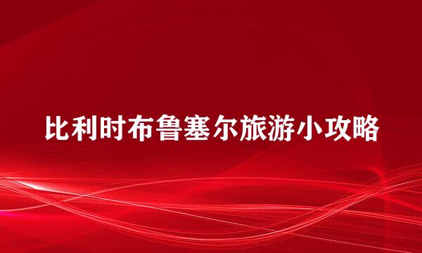 比利时布鲁塞尔旅游小攻略