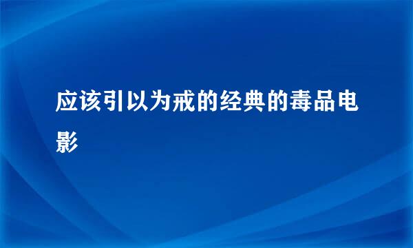 应该引以为戒的经典的毒品电影