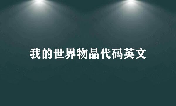 我的世界物品代码英文