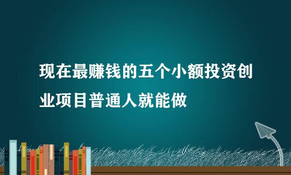 现在最赚钱的五个小额投资创业项目普通人就能做
