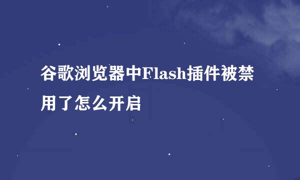 谷歌浏览器中Flash插件被禁用了怎么开启