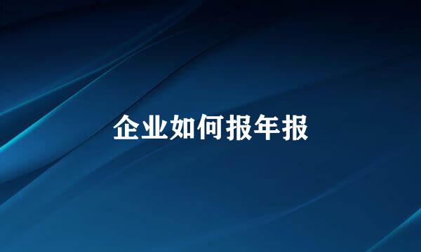 企业如何报年报