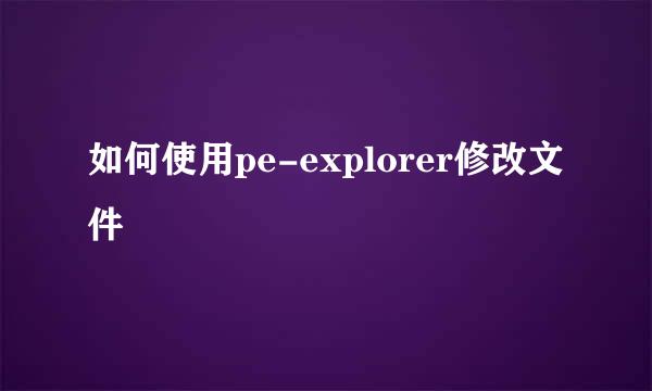 如何使用pe-explorer修改文件