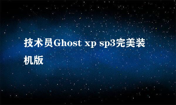 技术员Ghost xp sp3完美装机版