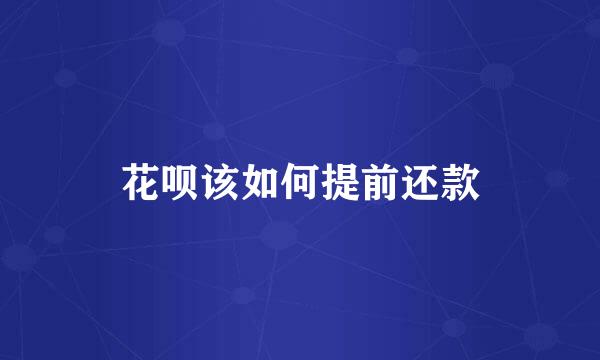 花呗该如何提前还款