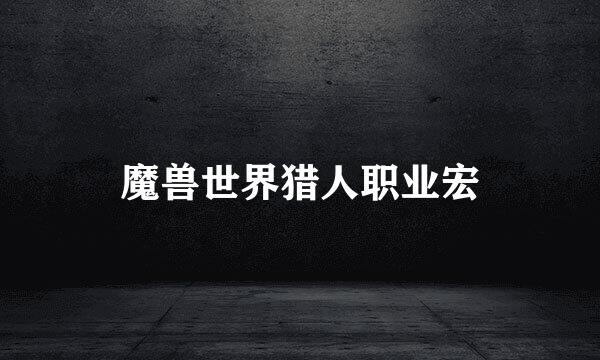 魔兽世界猎人职业宏