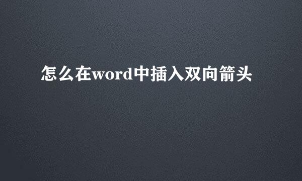 怎么在word中插入双向箭头