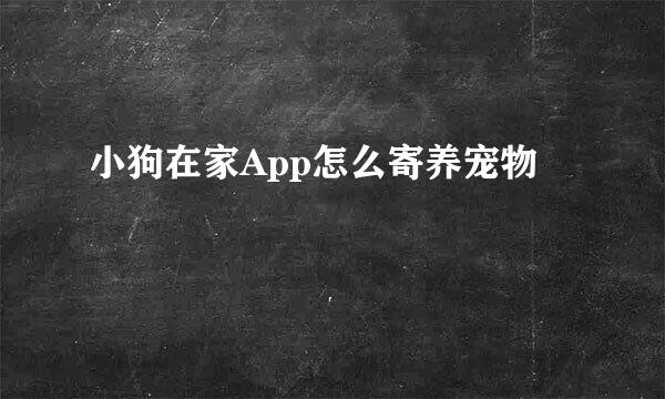 小狗在家App怎么寄养宠物