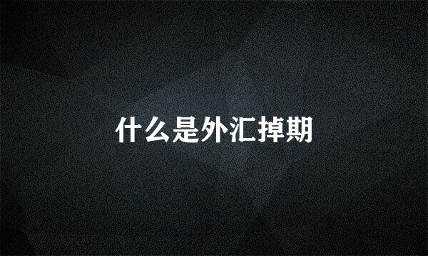 什么是外汇掉期
