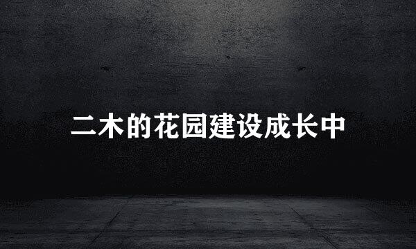 二木的花园建设成长中