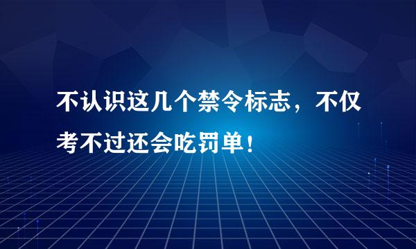 不认识这几个禁令标志，不仅考不过还会吃罚单！