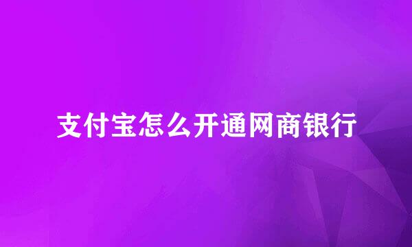 支付宝怎么开通网商银行