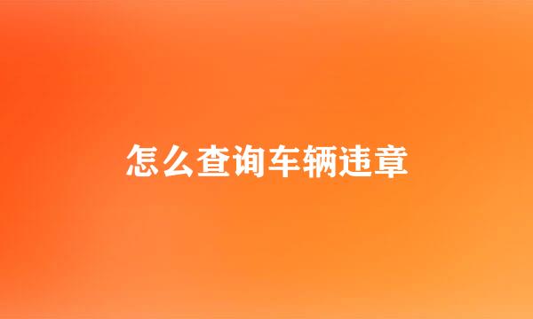 怎么查询车辆违章