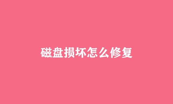 磁盘损坏怎么修复