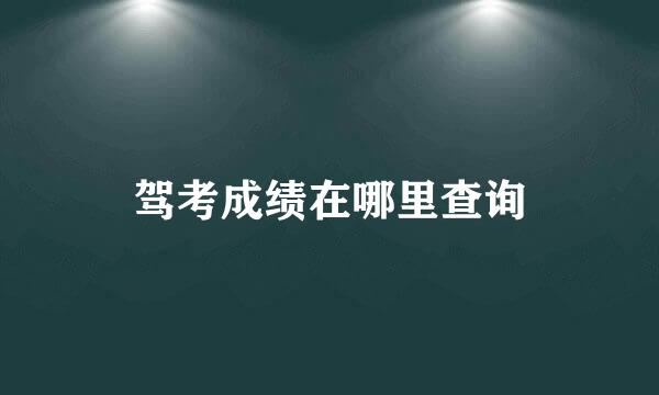 驾考成绩在哪里查询