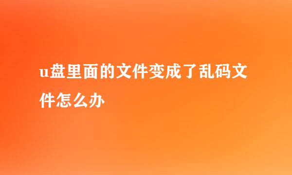 u盘里面的文件变成了乱码文件怎么办