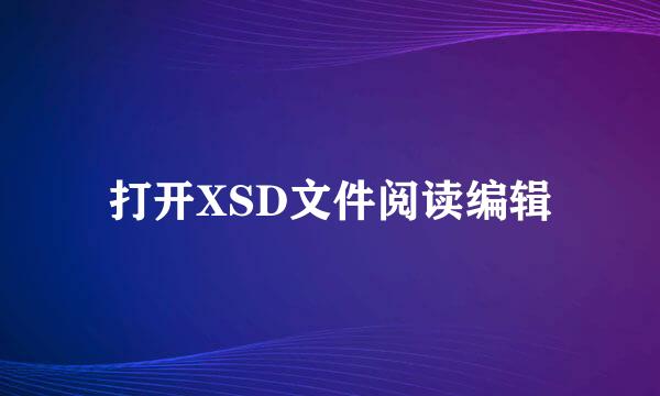 打开XSD文件阅读编辑