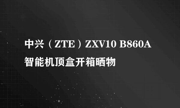 中兴（ZTE）ZXV10 B860A智能机顶盒开箱晒物