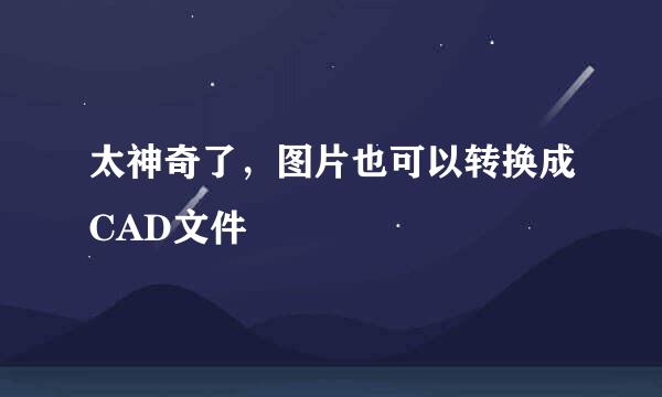 太神奇了，图片也可以转换成CAD文件