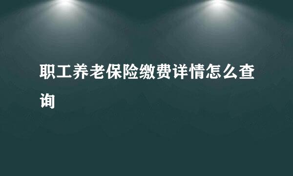 职工养老保险缴费详情怎么查询